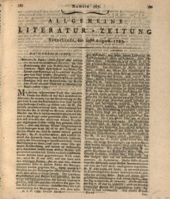 Allgemeine Literatur-Zeitung (Literarisches Zentralblatt für Deutschland) Samstag 29. August 1789