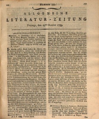 Allgemeine Literatur-Zeitung (Literarisches Zentralblatt für Deutschland) Freitag 23. Oktober 1789
