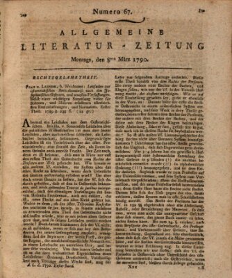 Allgemeine Literatur-Zeitung (Literarisches Zentralblatt für Deutschland) Montag 8. März 1790