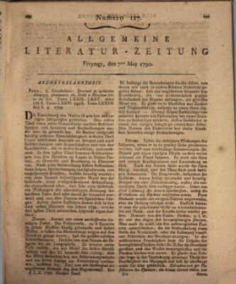 Allgemeine Literatur-Zeitung (Literarisches Zentralblatt für Deutschland) Freitag 7. Mai 1790