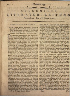 Allgemeine Literatur-Zeitung (Literarisches Zentralblatt für Deutschland) Donnerstag 3. Juni 1790