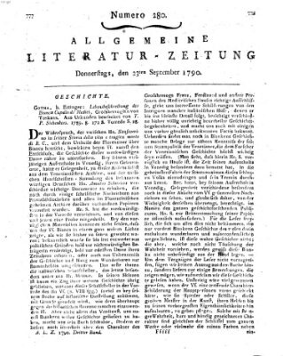 Allgemeine Literatur-Zeitung (Literarisches Zentralblatt für Deutschland) Donnerstag 23. September 1790