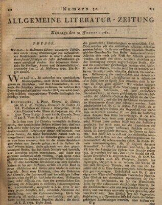 Allgemeine Literatur-Zeitung (Literarisches Zentralblatt für Deutschland) Montag 31. Januar 1791
