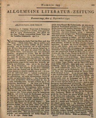 Allgemeine Literatur-Zeitung (Literarisches Zentralblatt für Deutschland) Donnerstag 15. September 1791