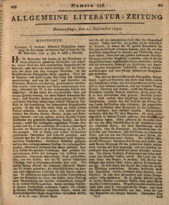 Allgemeine Literatur-Zeitung (Literarisches Zentralblatt für Deutschland) Donnerstag 22. September 1791