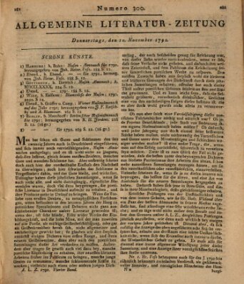 Allgemeine Literatur-Zeitung (Literarisches Zentralblatt für Deutschland) Donnerstag 10. November 1791