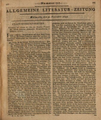 Allgemeine Literatur-Zeitung (Literarisches Zentralblatt für Deutschland) Mittwoch 30. November 1791