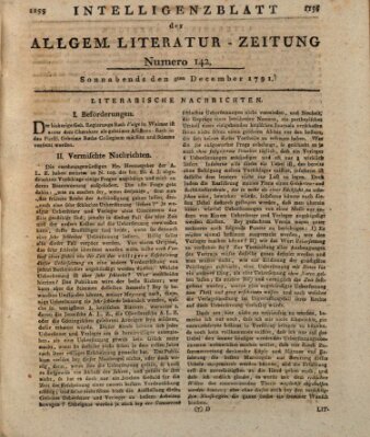 Allgemeine Literatur-Zeitung (Literarisches Zentralblatt für Deutschland) Freitag 2. Dezember 1791