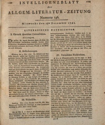 Allgemeine Literatur-Zeitung (Literarisches Zentralblatt für Deutschland) Mittwoch 14. Dezember 1791