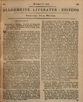 Allgemeine Literatur-Zeitung (Literarisches Zentralblatt für Deutschland) Donnerstag 24. Mai 1792