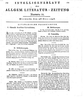 Allgemeine Literatur-Zeitung (Literarisches Zentralblatt für Deutschland) Mittwoch 13. März 1793