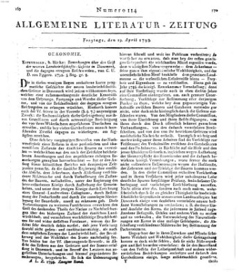 Allgemeine Literatur-Zeitung (Literarisches Zentralblatt für Deutschland) Freitag 19. April 1793