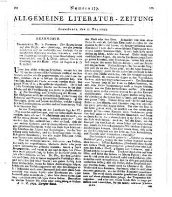 Allgemeine Literatur-Zeitung (Literarisches Zentralblatt für Deutschland) Samstag 11. Mai 1793