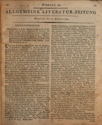 Allgemeine Literatur-Zeitung (Literarisches Zentralblatt für Deutschland) Mittwoch 22. Januar 1794