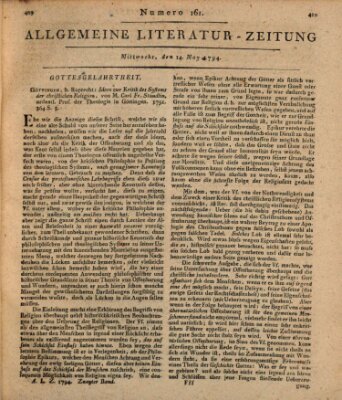 Allgemeine Literatur-Zeitung (Literarisches Zentralblatt für Deutschland) Mittwoch 14. Mai 1794