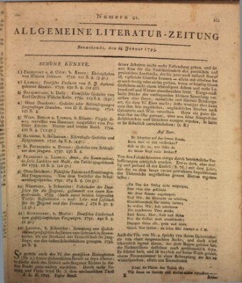 Allgemeine Literatur-Zeitung (Literarisches Zentralblatt für Deutschland) Samstag 24. Januar 1795