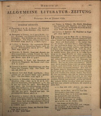 Allgemeine Literatur-Zeitung (Literarisches Zentralblatt für Deutschland) Freitag 30. Januar 1795