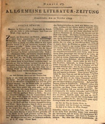 Allgemeine Literatur-Zeitung (Literarisches Zentralblatt für Deutschland) Samstag 10. Oktober 1795