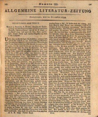 Allgemeine Literatur-Zeitung (Literarisches Zentralblatt für Deutschland) Samstag 12. Dezember 1795