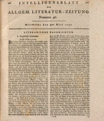 Allgemeine Literatur-Zeitung (Literarisches Zentralblatt für Deutschland) Mittwoch 30. März 1796