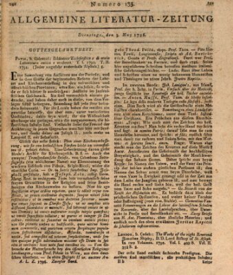 Allgemeine Literatur-Zeitung (Literarisches Zentralblatt für Deutschland) Dienstag 3. Mai 1796