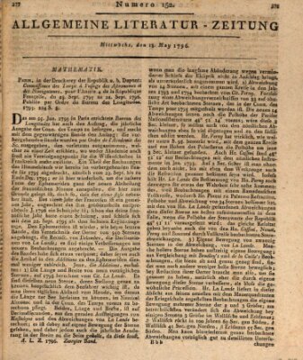 Allgemeine Literatur-Zeitung (Literarisches Zentralblatt für Deutschland) Mittwoch 18. Mai 1796