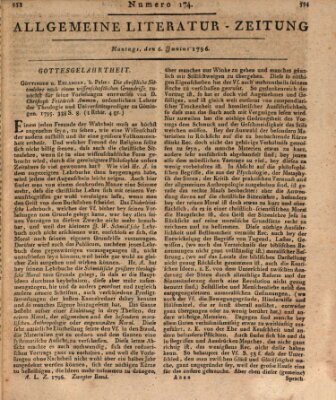 Allgemeine Literatur-Zeitung (Literarisches Zentralblatt für Deutschland) Montag 6. Juni 1796