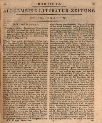 Allgemeine Literatur-Zeitung (Literarisches Zentralblatt für Deutschland) Donnerstag 14. Juli 1796