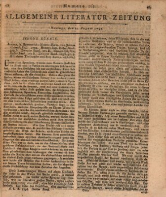 Allgemeine Literatur-Zeitung (Literarisches Zentralblatt für Deutschland) Montag 22. August 1796