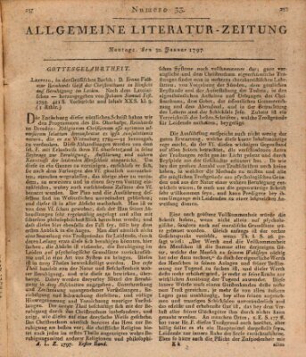 Allgemeine Literatur-Zeitung (Literarisches Zentralblatt für Deutschland) Montag 30. Januar 1797