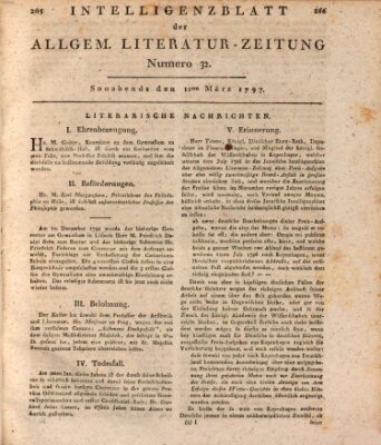 Allgemeine Literatur-Zeitung (Literarisches Zentralblatt für Deutschland) Samstag 11. März 1797