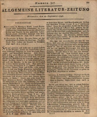 Allgemeine Literatur-Zeitung (Literarisches Zentralblatt für Deutschland) Mittwoch 27. September 1797