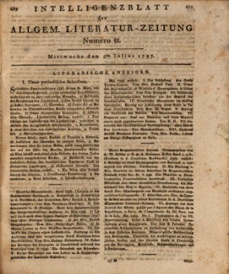 Allgemeine Literatur-Zeitung (Literarisches Zentralblatt für Deutschland) Mittwoch 5. Juli 1797