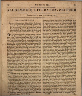 Allgemeine Literatur-Zeitung (Literarisches Zentralblatt für Deutschland) Donnerstag 7. Dezember 1797