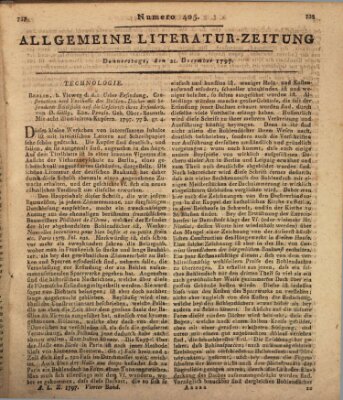 Allgemeine Literatur-Zeitung (Literarisches Zentralblatt für Deutschland) Donnerstag 21. Dezember 1797