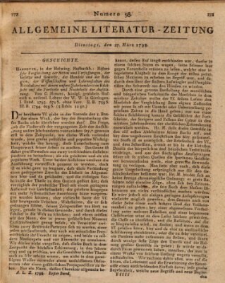 Allgemeine Literatur-Zeitung (Literarisches Zentralblatt für Deutschland) Dienstag 27. März 1798