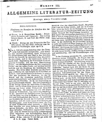 Allgemeine Literatur-Zeitung (Literarisches Zentralblatt für Deutschland) Montag 5. November 1798