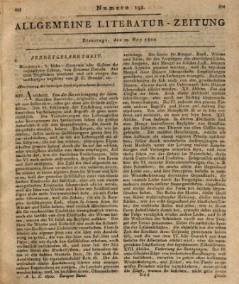 Allgemeine Literatur-Zeitung (Literarisches Zentralblatt für Deutschland) Dienstag 20. Mai 1800