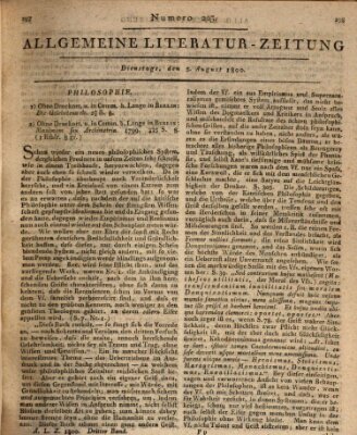 Allgemeine Literatur-Zeitung (Literarisches Zentralblatt für Deutschland) Dienstag 5. August 1800