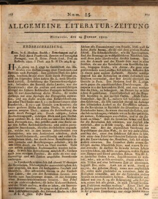 Allgemeine Literatur-Zeitung (Literarisches Zentralblatt für Deutschland) Mittwoch 14. Januar 1801