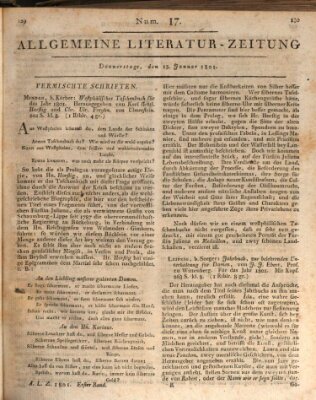 Allgemeine Literatur-Zeitung (Literarisches Zentralblatt für Deutschland) Donnerstag 15. Januar 1801