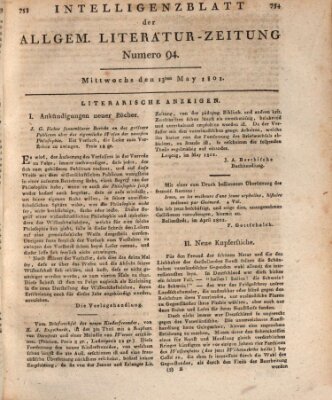 Allgemeine Literatur-Zeitung (Literarisches Zentralblatt für Deutschland) Mittwoch 13. Mai 1801