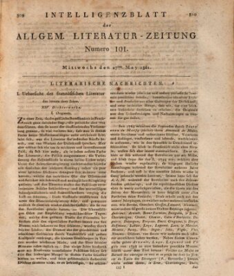 Allgemeine Literatur-Zeitung (Literarisches Zentralblatt für Deutschland) Mittwoch 27. Mai 1801