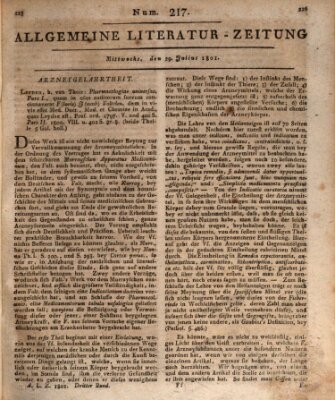 Allgemeine Literatur-Zeitung (Literarisches Zentralblatt für Deutschland) Mittwoch 29. Juli 1801