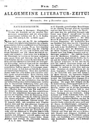 Allgemeine Literatur-Zeitung (Literarisches Zentralblatt für Deutschland) Mittwoch 9. Dezember 1801