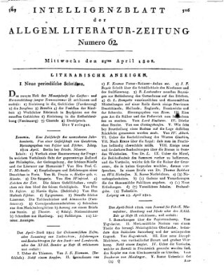 Allgemeine Literatur-Zeitung (Literarisches Zentralblatt für Deutschland) Mittwoch 28. April 1802