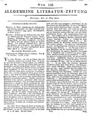 Allgemeine Literatur-Zeitung (Literarisches Zentralblatt für Deutschland) Montag 31. Mai 1802