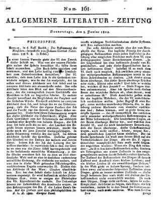 Allgemeine Literatur-Zeitung (Literarisches Zentralblatt für Deutschland) Donnerstag 3. Juni 1802