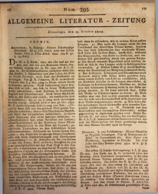 Allgemeine Literatur-Zeitung (Literarisches Zentralblatt für Deutschland) Dienstag 19. Oktober 1802
