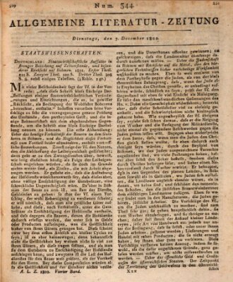 Allgemeine Literatur-Zeitung (Literarisches Zentralblatt für Deutschland) Dienstag 7. Dezember 1802